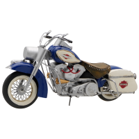 Модель мотоцикла Harley-Davidson-FLH-Duo Glide сине-белый, 1960 г. длина 40 см.
